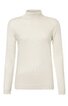 Langärmliger Rollkragenpullover in cremeweiß, einfarbig, gerade geschnitten, ohne dekorative Elemente