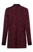 Langärmliges Oberteil in dunklem Bordeauxrot mit floralem Muster, Stehkragen, gerade geschnitten, Rückansicht