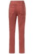 Rostrote Hose ohne Muster, gerade geschnitten, mit zwei aufgesetzten Gesäßtaschen, elastischer Bund, lang, sichtbar von hinten