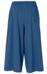 Blaue Culotte, elastischer Bund, weit geschnitten, knöchellang, ohne Muster oder zusätzliche Details