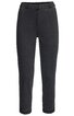 Schwarze Damenhose, einfarbig, elastischer Bund, gerade geschnitten, knöchellang