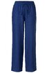 Dunkelblaue Hose mit geradem Bein, elastischem Bund, Kordelzug, ohne Muster, legere Passform