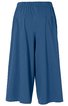 Blaue Culotte, elastischer Bund, weit geschnitten, knöchellang, ohne Muster oder zusätzliche Details