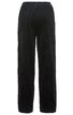 Schwarze Hose mit geradem Bein, elastischem Bund, unifarben, ohne sichtbare Verschlüsse oder Taschen
