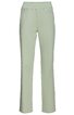 Hose für Damen in hellgrün, ohne Muster, gerade geschnitten, mit Bund, Gürtelschlaufen, zwei seitlichen Taschen, unten leicht ausgestellt