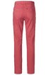 Corallefarbene Damenhose, einfarbig, gerade geschnitten, zwei Gesäßtaschen mit Nieten, mittelhoher Bund