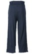 Dunkelblaue Hose mit schwarzen horizontalen Streifen, hohe Taille, weites Bein, elastischer Bund, unifarben gesäumter Beinsaum ohne Verschluss