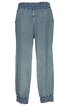 Lockere Hose in graublau, einfarbig, elastischer Bund, elastische Bündchen am Beinabschluss, gerade geschnitten
