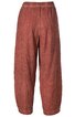 Rostrote, weite Hose mit Gummibund, gerade geschnitten, ohne Muster, knöchellang