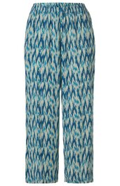 Locker geschnittene Hose in Blau und Weiß gemustert, elastischer Bund, gerade geschnittene Beine, knöchellang