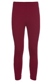 Dunkelrote Leggings, einfarbig, elastischer Bund, enganliegend, lange Länge
