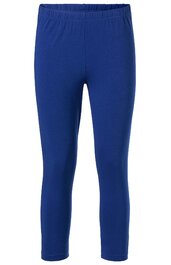 Blaue Leggings ohne Muster, eng anliegend, mit elastischem Bund, knöchellang