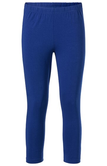 Blaue Leggings ohne Muster, eng anliegend, mit elastischem Bund, knöchellang
