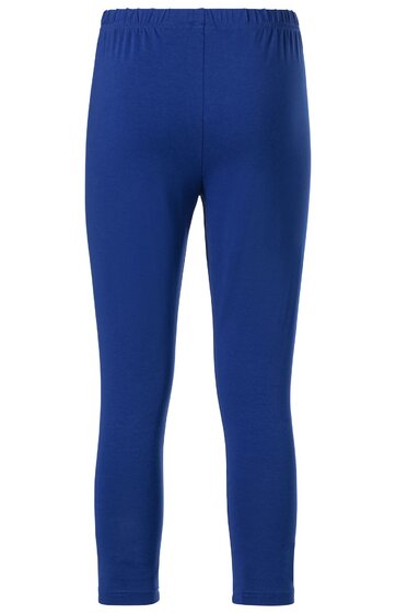 Blaue Kinderleggings, einfarbig, elastischer Bund, schmal geschnitten, knie- bis knöchellang