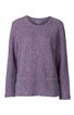 Lila Langarmshirt ohne Muster, Rundhalsausschnitt, gerade geschnitten, zwei aufgesetzte Taschen vorne, lockere Passform