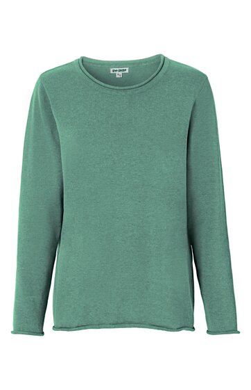 Langärmeliges Pullovershirt in grün, rundhalsausschnitt, gerade geschnitten, ohne Muster oder sichtbare Verzierungen