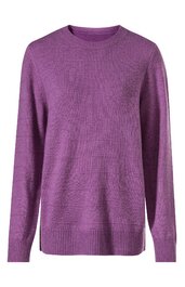 Pullover für Herren, violett, unifarben, langer Ärmel, Rundhalsausschnitt, gerader Schnitt, gerippte Bündchen an Ärmeln und Saum