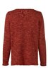 Langärmeliges Herrenpullover in rostrot melierter Optik, Rundhalsausschnitt, gerade geschnitten, Rückansicht