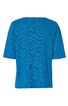 Unifarbenes T-Shirt in kräftigem Blau, kurze Ärmel, Rundhalsausschnitt, gerade geschnitten, ohne sichtbare Muster oder Verzierungen