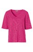 Pinkfarbenes T-Shirt, einfarbig, V-Ausschnitt, kurze Ärmel, gerade geschnitten