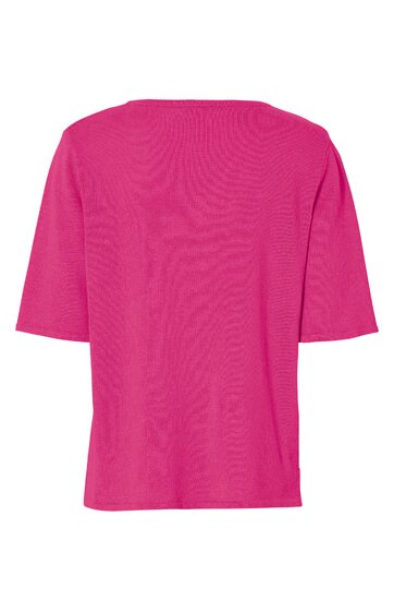 Kurzärmliges T-Shirt in Pink, einfarbig, Rundhalsausschnitt, lockere Passform