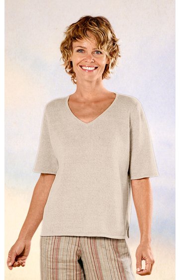 Leinen-Mix-Pullover