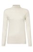 Langärmliger Rollkragenpullover in cremeweiß, einfarbig, gerade geschnitten, ohne dekorative Elemente