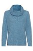 Hellblauer Pullover mit weitem Rollkragen, lange Ärmel, gerade geschnitten, ohne Muster oder weitere Verzierungen