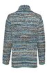 Langärmeliges Strickoberteil in Blau- und Grautönen, gemustert mit horizontalen Streifen, hoher Stehkragen, gerade geschnitten