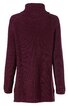 Dunkelroter Strickpullover mit Rollkragen, langärmlig, gerade geschnitten, ohne Muster, hinten gezeigt