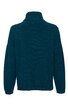 Dunkelblauer Pullover ohne Muster, hoher Stehkragen, lange Ärmel, gerade geschnitten, Rückansicht