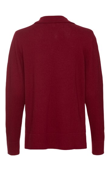 Roter Langarmpullover, einfarbig, mit Rundhalsausschnitt, glatter Stoff, gerade geschnitten