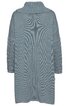 Hellgrauer Strickmantel mit weitem Kragen, lange Ärmel mit Riegel-Detail, gerade geschnitten, knielang, ohne sichtbare Verschlüsse, Rückansicht