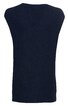 Ärmelloses, dunkelblaues Strickoberteil mit geripptem Muster, Rundhalsausschnitt, gerade geschnitten