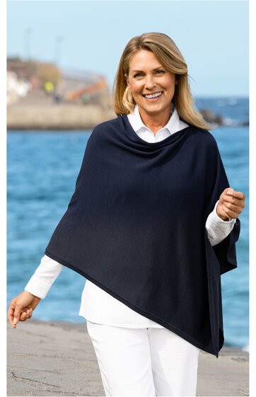 Baumwoll-Mix-Poncho 