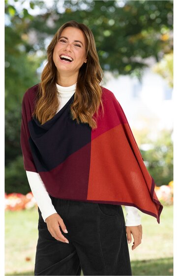 Baumwoll-Mix-Poncho 