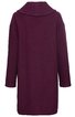 Langer kastiger Mantel in dunkelviolett, ohne Muster, mit weitem Kragen, lange gerade Ärmel, durchgehende Rückansicht