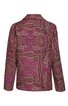 Jacke in dunklem pink mit Paisleymuster in weißen und braunen Tönen, langer Ärmel, Stehkragen, gerade geschnitten