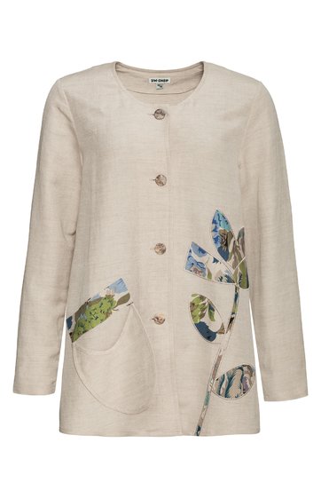 Leinen-Viskose-Jacke