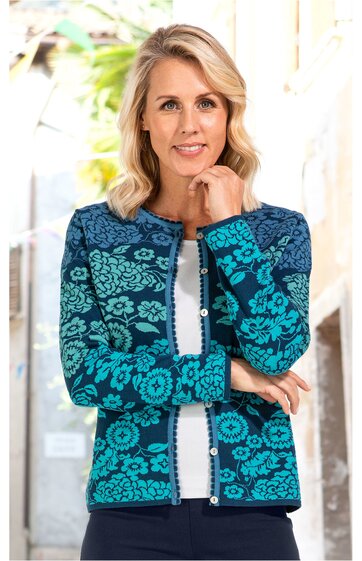Baumwoll-Strickjacke 