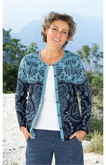 Baumwoll-Mix Strickjacke 