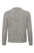 Grau melierter Pullover ohne Muster, langärmlig, rundhals, gerade geschnitten, Rückansicht