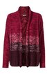 Offener Strickcardigan in Bordeauxrot mit Farbverlauf zu Dunkelrot, Langarm, gerader Saum, ohne Verschluss