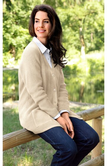 Baumwoll-Strickjacke 