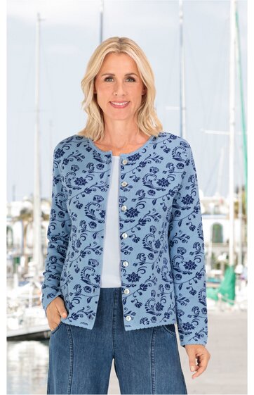 Baumwoll-Strickjacke 