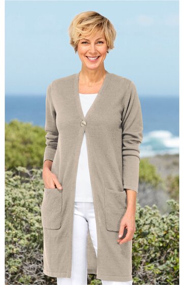 Leinen-Mix-Strickjacke 