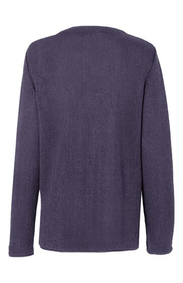 Langärmliges Shirt, dunkelblau, einfarbig, gerader Schnitt, keine sichtbaren Verzierungen, Rückansicht