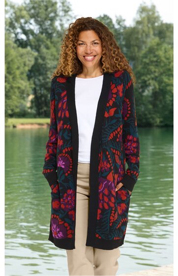 Baumwoll-Mix-Strickjacke 