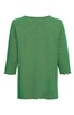 Langärmliges Oberteil in grasgrün, unifarben, Rundhalsausschnitt, gerade geschnitten, Ärmel- und Saumkante wellig, hinten gezeigt