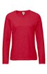 Hellrotes Langarmshirt, unifarben, Rundhalsausschnitt, gerade Form, ohne Muster, schlicht